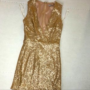 Gold sequin mini dress size xsmall